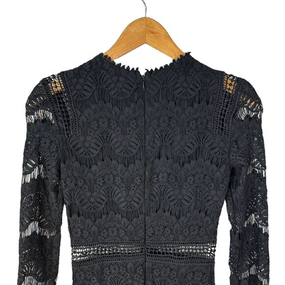 Love by Design New Women's Long Sleeve Lace Overlay Dress Black Size XS - Picture 8 of 13